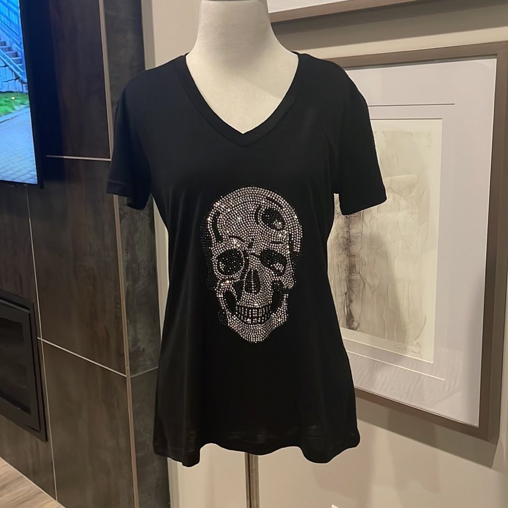 Kings Of Cole Rhinestone skull head tee